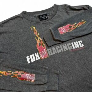 Vintage‎ Y2K Fox Racing longsleeve flame punk grunge tshirt size XL